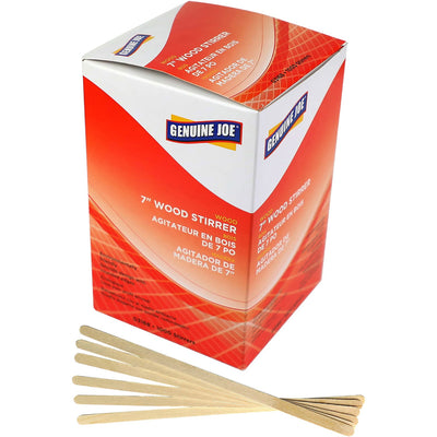 Genuine Joe Wooden Stirrers, Woodgrain, 1000 / Box, GJO03168