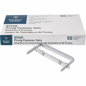 Business Source Prong Fastener, Silver, 50 / Box, BSN03160