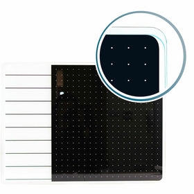 Floortex Viztex Glacier White & Black Plan & Grid Glass Dry-Erase Board - 17" x 23", FLRFCVGM1723WP
