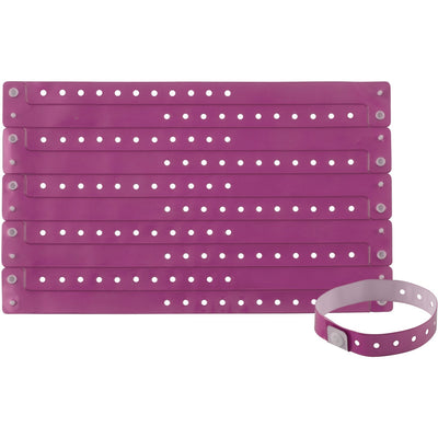 Advantus Colored Vinyl Wristbands, Purple, 1 Pack, AVT97762