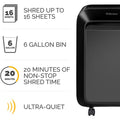 Fellowes LX180 Cross-cut Shredder, Black, FEL5501601