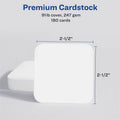 Avery Clean Edge Square Cards, Rounded Corners, 2.5" x 2.5" (35703), White, 8 1/2" x 11", 5 / Pack, AVE35703