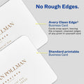 Avery Clean Edge Square Cards, Rounded Corners, 2.5" x 2.5" (35703), White, 8 1/2" x 11", 5 / Pack, AVE35703