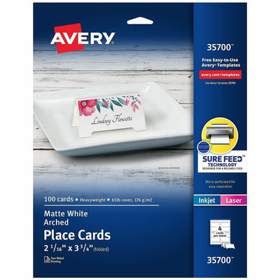 Avery Sure Feed Arched Tent Cards, White, 8 1/2" x 11", 5 / Pack — view 1