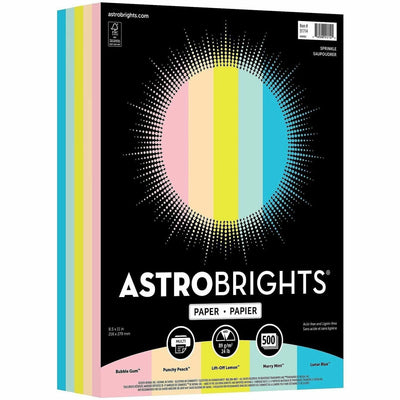 Neenah Paper Astrobrights Sprinkle Assortment Copy Paper, Punchy Peach, 8 1/2" x 11", 500 / Ream, WAU91714