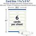 Avery Place Cards, 1-7/16" x 3-3/4", Gold Border, 150 Cards (35701), White, 8 1/2" x 11", 5 / Pack, AVE35701