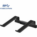 First Base DAC MP-220 Non-Skid Laptop Stand With 4-Port USB 3.0 Hub, Black, DTA21680