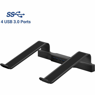 First Base DAC MP-220 Non-Skid Laptop Stand With 4-Port USB 3.0 Hub, Black, DTA21680