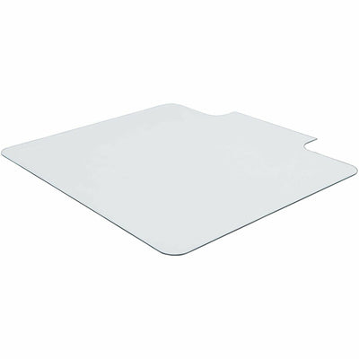 Lorell Tempered Glass Chairmat with Lip, Clear, LLR82837