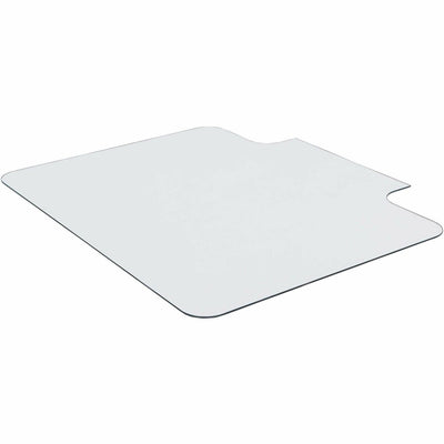 Lorell Tempered Glass Chairmat with Lip, Clear, LLR82836