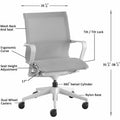 Lorell Premium Executive Mesh Mid-back Sling Chair, Gray, LLR40207
