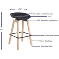 Lorell Modern Low-Back Stool, Black, LLR68563