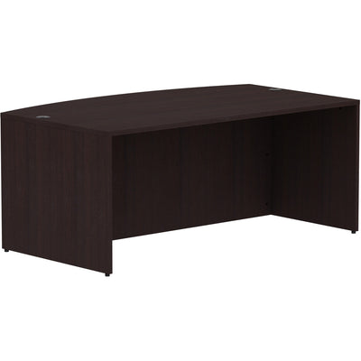 Lorell Essentials Series Bowfront Desk Shell, Brown, LLR18260