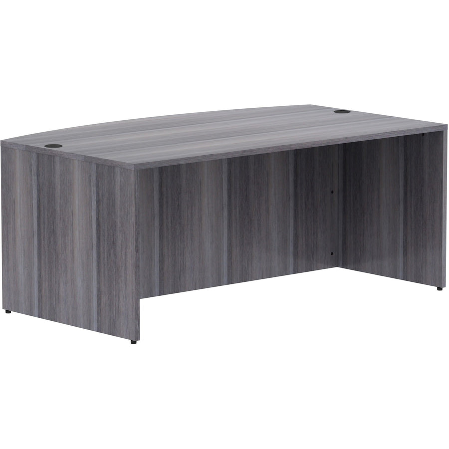 Lorell Essentials Series Bowfront Desk Shell, 1" Thickness - Top, Adjustable Feet, LLR69591