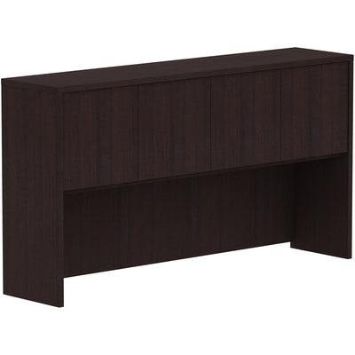 Lorell Essentials Series Stack-on Hutch with Doors, Brown, LLR18269