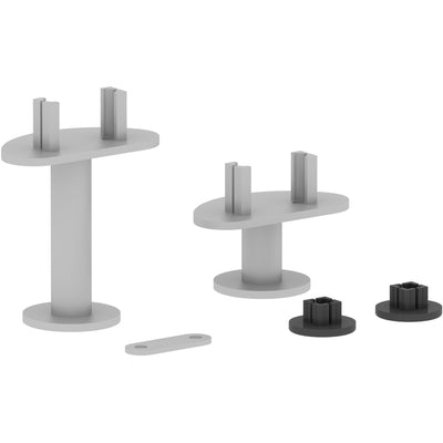 Lorell Adaptable Panel System Straight Connector Set, Silver, 1 Set, LLR90283
