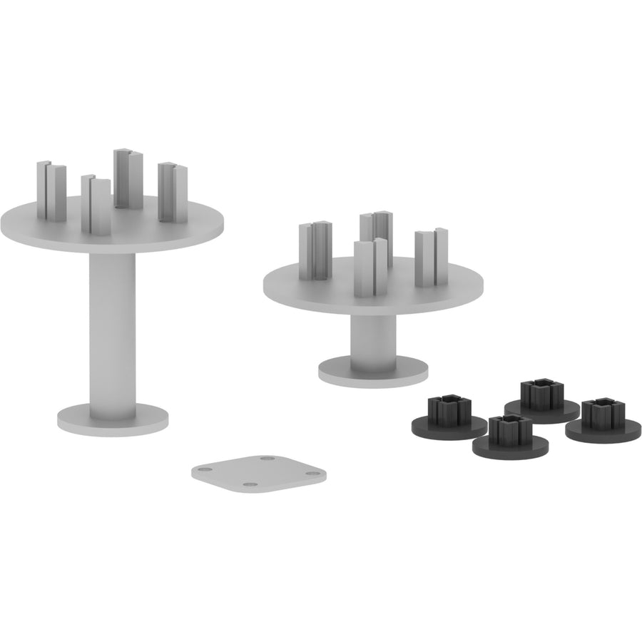 Lorell Adaptable Panel System 4-Way Connector Set, Silver, Steel, 1 Set, LLR90282