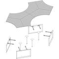 Lorell Relevance Series Curve Worksurface for 120 Workstations, LLR16248