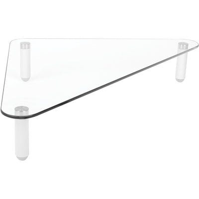 Kantek Glass Corner Monitor Riser/Desk Shelf, Clear, KTKMS390