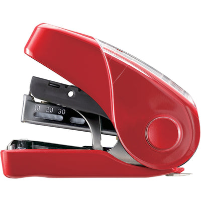 MAX Flat Clinch Mini Stapler, Red, MXBHD10FL3RD