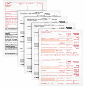TOPS 5-part 1099-MISC Tax Forms, White, 50 / Pack, TOP22993-MISC
