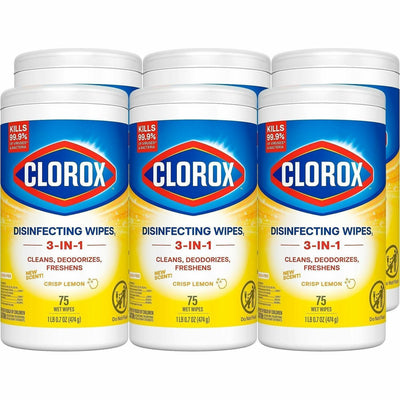 The Clorox Company Clorox Disinfecting Cleaning Wipes Value Pack - Bleach-free, White, 6 / Carton, CLO01628