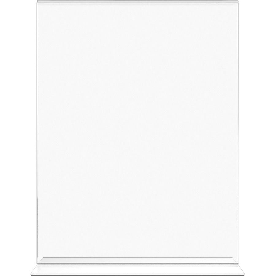 Lorell T-base Standing Sign Holders, Clear, Acrylic, 2 / Pack, LLR49207