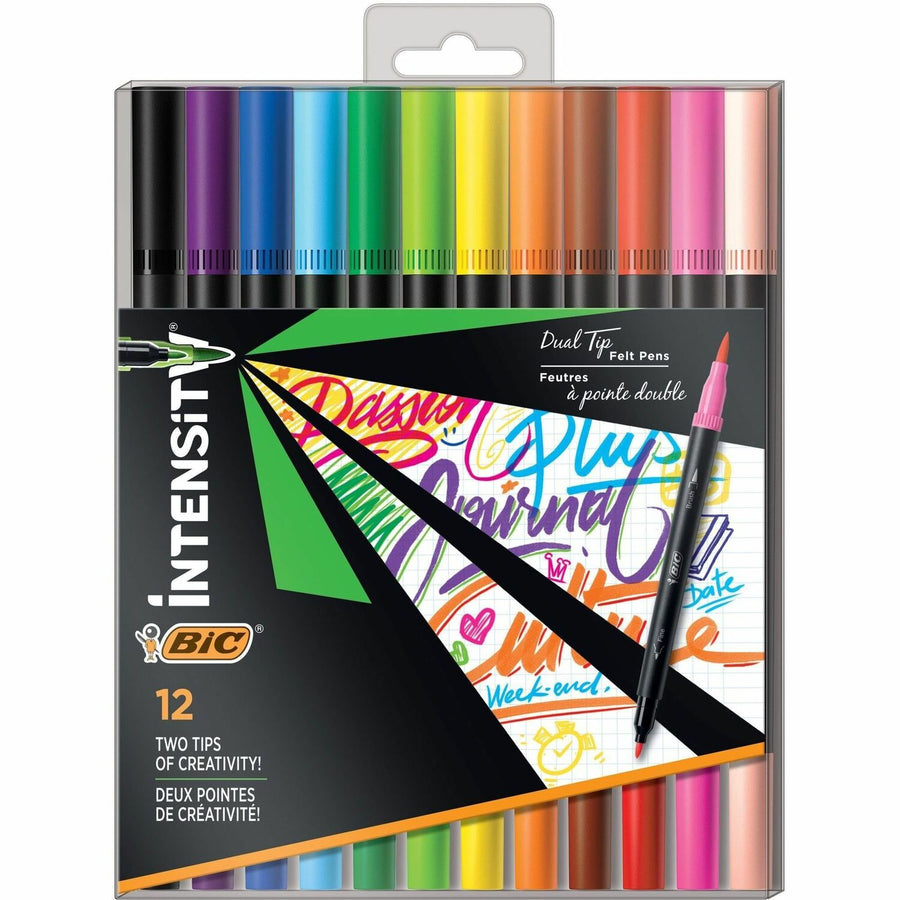 BIC Intensity Marker, Assorted, Bleed Resistant Ink, 1 / Pack, BICFPINDP12AST