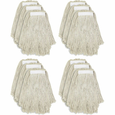 Genuine Joe Narrow Band Mophead, Natural, 12 / Carton, GJOZ20COT
