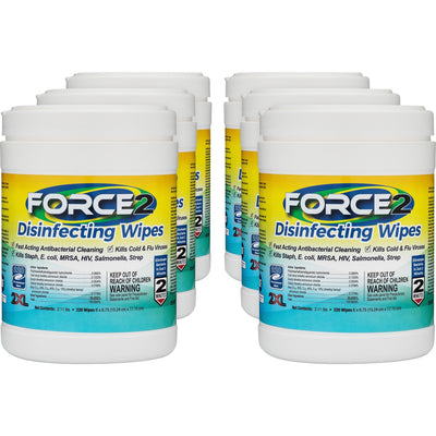 2XL FORCE2 Disinfecting Wipes, White, 6 / Carton, TXL407CT