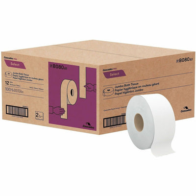 Cascades PRO Select Jumbo Toilet Paper, White, 12 / Carton, CSDB080