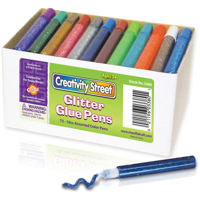 Dixon Ticonderoga Creativity Street Glitter Glue Pens Classpack, Assorted Neon, 72 / Box, PAC338000