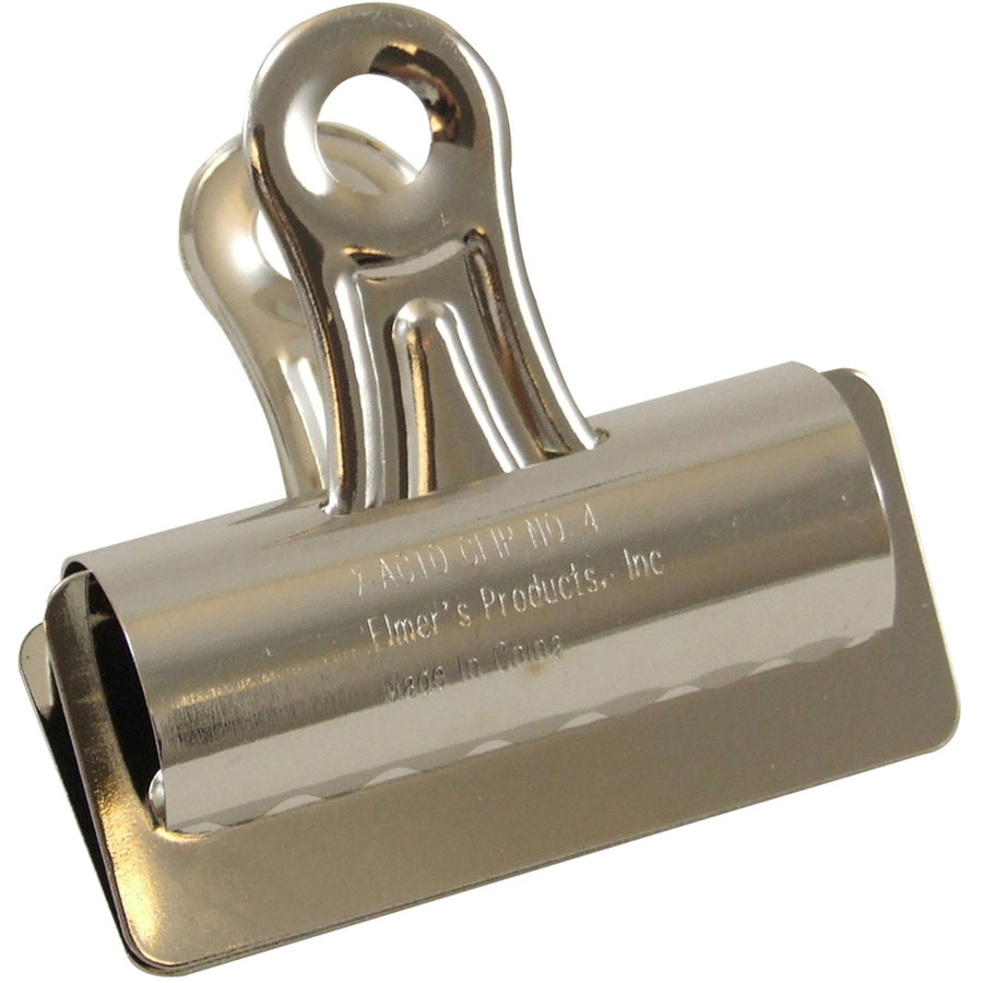 Elmer's Grip Bulldog Clips, Silver, Nickel Plated Steel, Heavy Duty, 1 / Box, EPI2004LMR