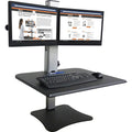 Victor DC350 Dual Monitor Sit-Stand Desk Converter, Aluminum, VCTDC350A