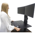 Victor DC350 Dual Monitor Sit-Stand Desk Converter, Aluminum, VCTDC350A