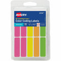Avery Rectangular Removable Color Coding Labels on Small Sheets, Neon Green, 1 Carton, AVE06724