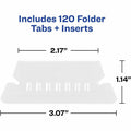 Avery Hanging File Folder Tabs, 1/5 Cut, 20 Total (06727), Matte Clear, 1 Carton, AVE06727