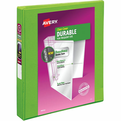 Avery Durable View 3 Ring Binder, 1" Slant Rings, 1 Chartreuse Binder ), 8 1/2" Width x 11" Length, 6 / Carton — view 1
