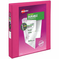 Avery Durable View 3 Ring Binder, 1" Slant Rings, 1 Pink Binder, 8 1/2" Width x 11" Length, AVE17830