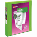Avery Durable View 3 Ring Binder, 1 Inch Slant Rings, 1 Green Binder (17832), Chartreuse, 8 1/2" Width x 11" Length, AVE17832
