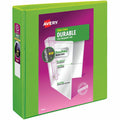 Avery Durable View 3 Ring Binder, 2" Slant Rings, 1 Chartreuse Binder (17838), 8 1/2" Width x 11" Length, 6 / Carton, AVE17838