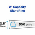 Avery Durable View 3 Ring Binder, 2" Slant Rings, 1 Chartreuse Binder (17838), 8 1/2" Width x 11" Length, 6 / Carton, AVE17838