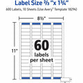 Avery Easy Peel Address Labels, 2/3" x 1-3/4", 600 Labels (18294), Matte, 1 Carton, AVE18294