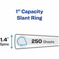 Avery Heavy-Duty View Binders, 1" One Touch Slant Rings, 4 White Binders, 8 1/2" Width x 11" Length, AVE79780