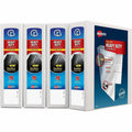 Avery Heavy-Duty View 3 Ring Binders, 2" One Touch Slant Rings, 4 White Binders (79790), 8 1/2" Width x 11" Length, 4 Each, AVE79790