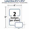 Avery Flexible Name Badge Labels, White, 18 / Carton, AVE05151
