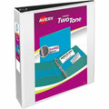 Avery Two-Tone Binder, 2 Inch Slant Rings, Color Will Vary (17236), White, 8 1/2" Width x 11" Length, 6 / Carton, AVE17236