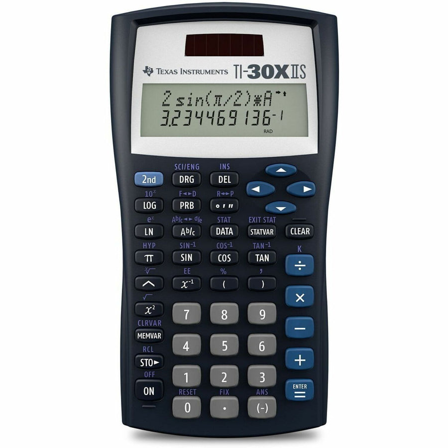 Texas Instruments TI30XIIS Dual Power Scientific Calculator, 3.2" x 6.1", Black, TEXTI30XIIS