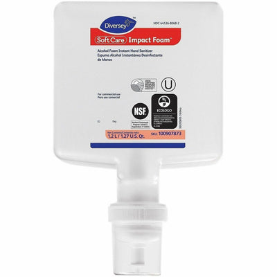 Diversey Soft Care Hand Sanitizer Foam Refill, Clear, 6 / Carton, DVO100907873