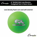 Champion Sports Rhino Skin Low Bounce Dodgeball Set, Neon Green, 6 / Set, CSIRXD6NGSET